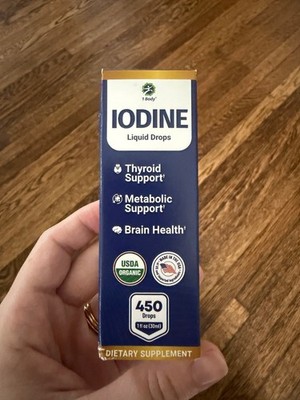 1 Body Thyroid Support Supplement Iodine Drops - Metabolism & Weight Balance