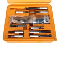 9-Pc 1/2" Carbide Boring Bar Set 2" Boring Head R8 Shank For Milling