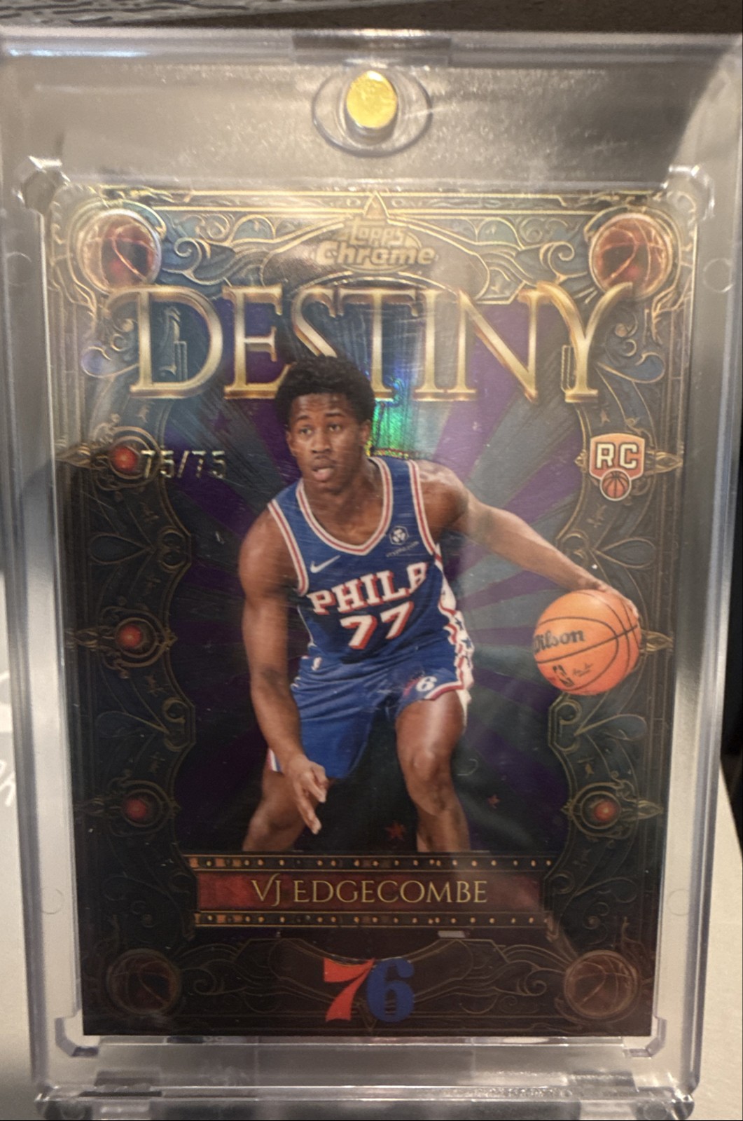 2025-26 Topps Chrome - Destiny VJ Edgecombe #D-3 Purple Refractor /75 (RC)