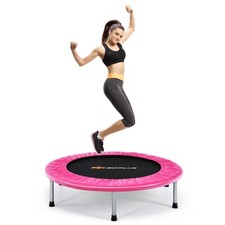 Costway 38" Mini Folding Trampoline Portable Recreational Fitness Rebounder Pink