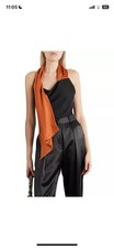 Ellery Draped Silk Satin-trimmed Crepe Halterneck Top In Black RRP £445