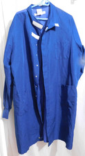 Lab Coat Navy 2 Tone Blue XL Relaxed fit USA Made Snaps Poly/Cotton