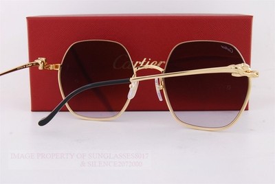 Closeout New Authentic Cartier Sunglasses CT 0267/S-001 Gold