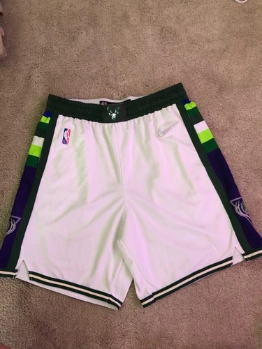 Nike Milwaukee Bucks Swingman City Edition Dri-fit Men White Shorts DB4141-100