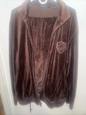 Vintage 2000's Sean John Y2k Choco Brown Velour Streetwear Hip Hop