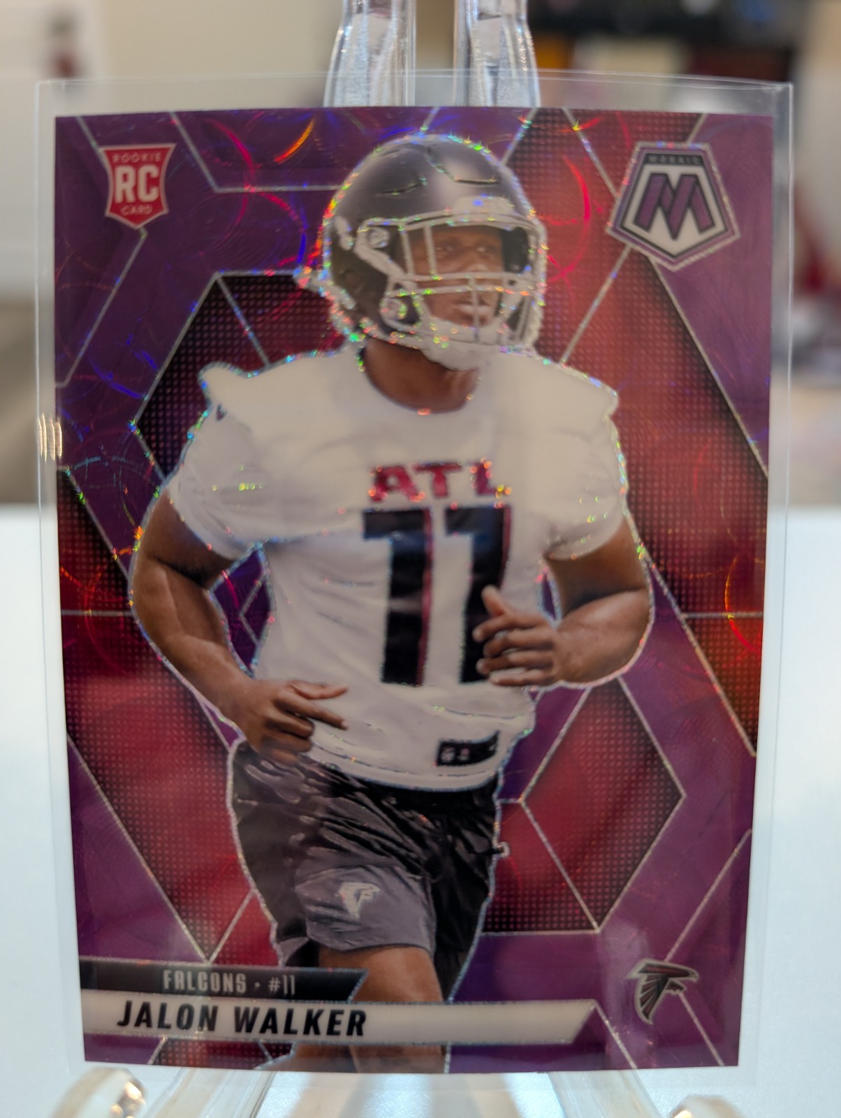 2025 Panini Mosaic Purple Scope Jalon Walker #377 RC - FALCONS