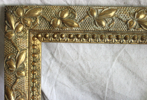 ANTIQUE FITS 7 X 9" PICTURE DOCUMENT MAP FRAME WOOD ARTS CRAFTS GOLD GILT CARVED - Picture 8 of 24