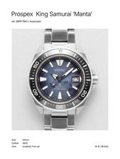 Rare Seiko Prospex SRPF79 King Samurai Dark Ray STO Special Edition Watch Diver