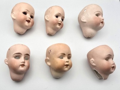 Antike Porzellan Biskuit Puppenköpfe - mit/ohne Augen deutsch