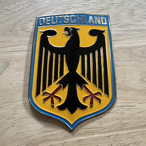 Deutschland Germany Coat of Arms Travel Shield Crest Vintage Car Emblem VTG - Picture 6 of 14