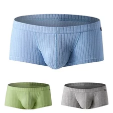 Mens Sexy Underwear Underpants Soft Boxers Shorts Briefs Trunks Button Low Rise