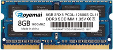 DDR3 1600Mhz 8GB PC3L-12800S DDR3L 12800 Sodimm, Royemai 2Rx8 1.35V / 1.5V CL11