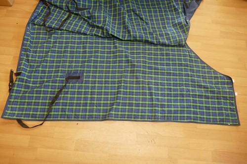 Waterproof show sheet, blue with tartan underside, 6ft0 (MO) - Picture 11 of 12