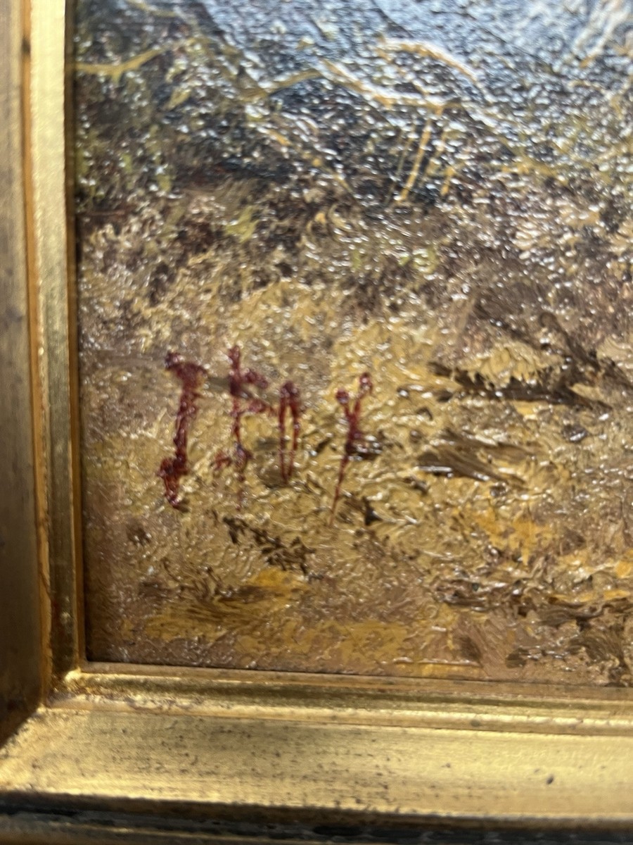 洋風画 Vintage Landscape Painting 32 X 21 Signed Mystery Artist Framed In