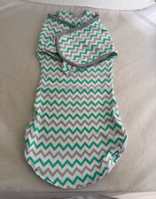 SwaddleMe Cotton Swaddle Wrap Chevron Gray Green White Small