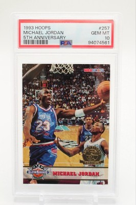 1993 NBA Hoops 5th Anniversary Gold #257 Michael Jordan PSA 1993 NBA Hoops 5th Anniversary Gold #257 Michael Jordan PSA