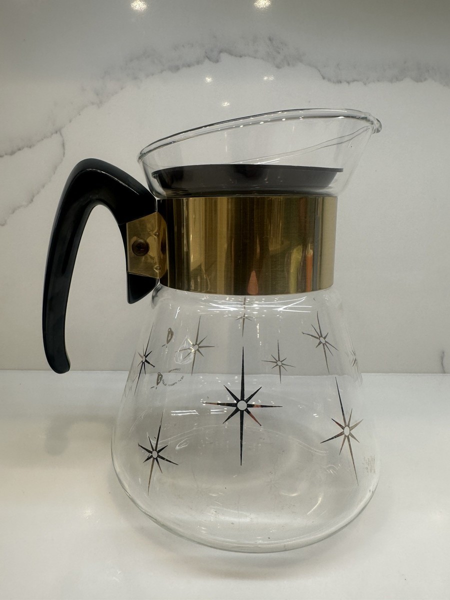 Vintage Pyrex Corning Glass Atomic Starburst 6 Cup Carafe Coffee Pot w/ Lid  MCM | eBay