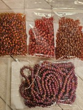 6/0 Glass Seed Beads 20g 30g 50g 4 Bags Rust Dark Red Pome Lot Craft Supplies