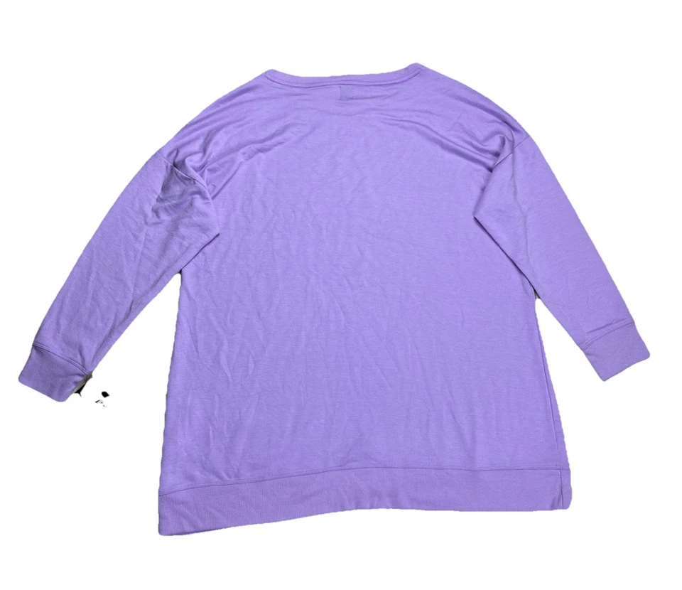 Camisa túnica larga informal ID Ideology para mujer súper suave L/S púrpura talla 1X nueva con etiquetas Foto 2 de 4