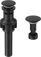 Bathroom Sink Drain with Overflow, Matte Black Bathroom Sink Stopper for