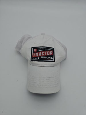 #ad White Tractor Supply Co Snapback Trucker Hat One Size Black Red Outdoor Cap $6.59