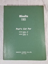 RARE Minolta 1965 Authentic Parts List for SR-1 / SR-7 / includes Rokkor Lenses