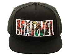 Marvel Comic Logo Sublimated Bill Snapback Cap Hat