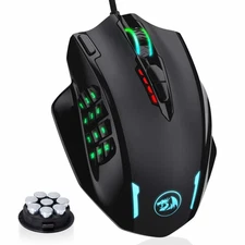 M908 RGB Backlight LED USB Wired Gaming Mouse 18 Programmable Buttons 12400 DPI