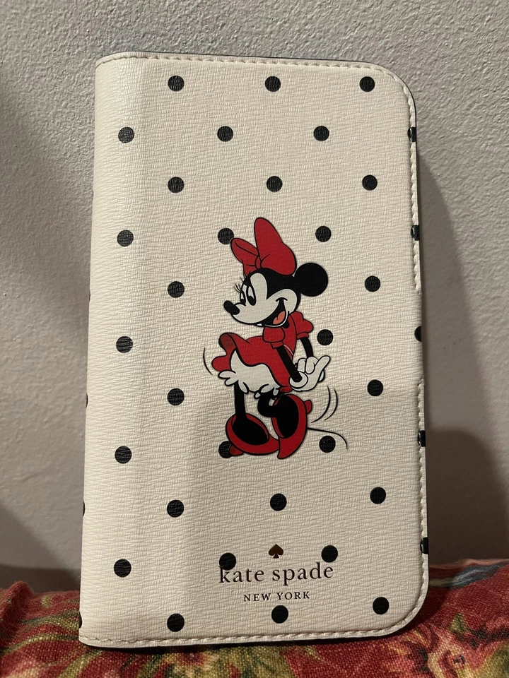 Kate Spade 纽约迪士尼米妮老鼠圆点对开式钱包式 iPhone 外壳翻盖 — 第 2/4 张图片