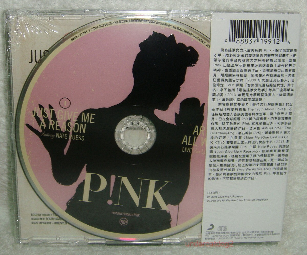 P!nk Featuring Nate Ruess Just Give Me A Reason Taiwan CD w