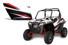 AMR RACING GRAPHIC KIT FITS OEM POLARIS DOORS RZR 570/800/900 RZR-S RZR-XP WHITE