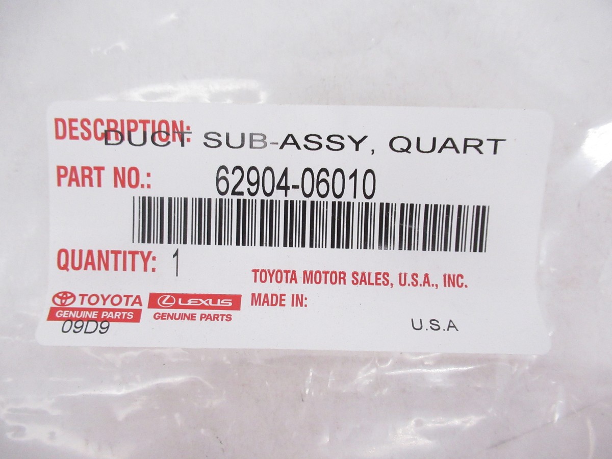 Genuine OEM Toyota 62904-06010 Driver Rear Quarter Panel Vent