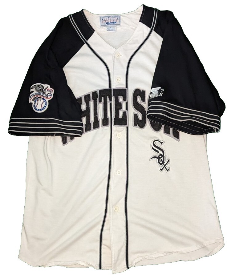ウェア 90s CHICAGO WHITE SOX BASEBALL JERSEY Vintage 90s Chicago White Sox Baseball Shirt STARTER Jersey Large