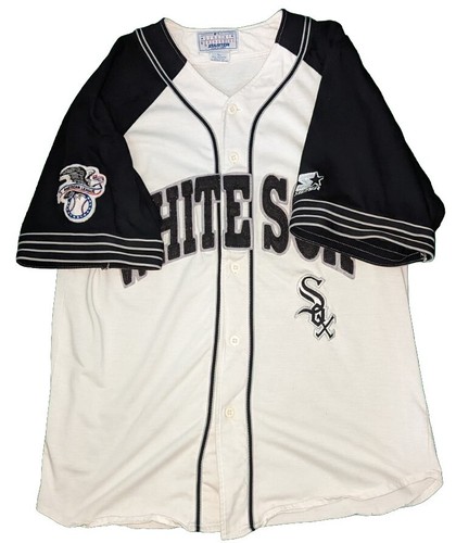 Vintage 90s Chicago White Sox Baseball Shirt STARTER Jersey Large Logo - Bild 1 von 4