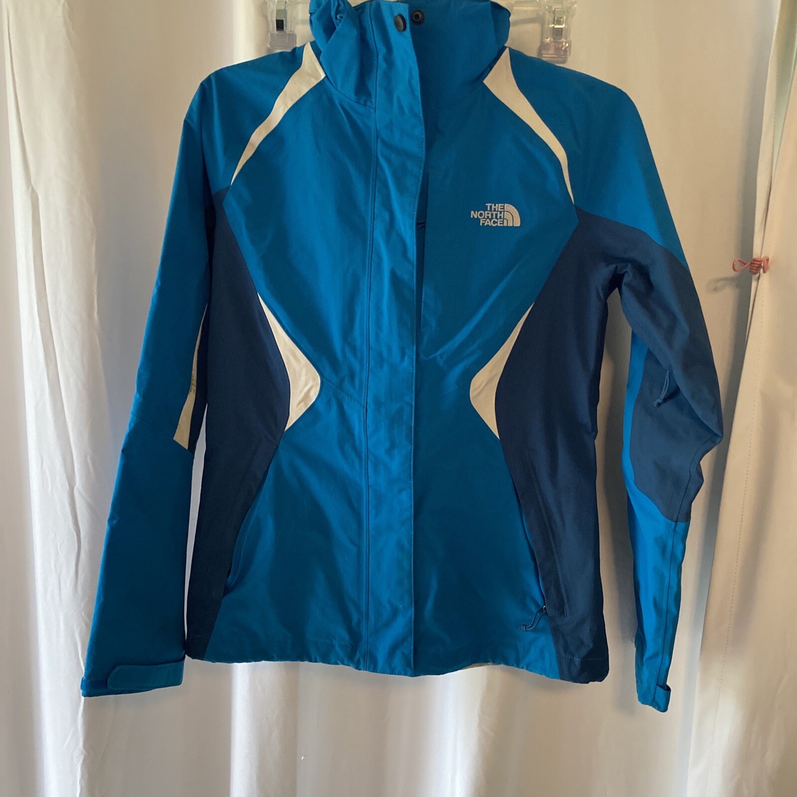 The North Face Womens XsTp Blue DryVent Waterproof Hooded Rain Jacket