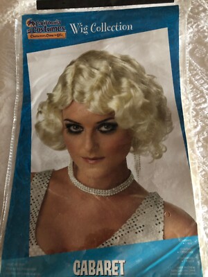 20's-30's Style Flapper Wig Short Lt. Blonde Wavy Synthetic Hair Costume Wig 