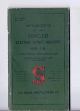 Vintage 1948 Singer Model 66 Sewing Machine Instruction Manual-  66-16