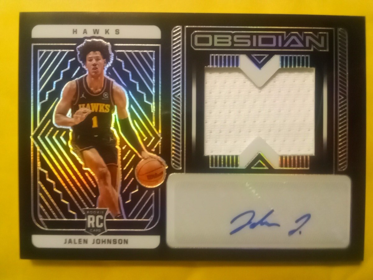 2021-22 Panini Obsidian Jalen Johnson Rookie Jersey Patch Auto 