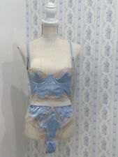 Victoria's Secret Dream Angels Unlined Balconet Corset Bustier Baby Blue,32B,New