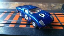 Eldon Body Modified w/ Faller AMS Slot Car Chassis Ford GT Blue #6