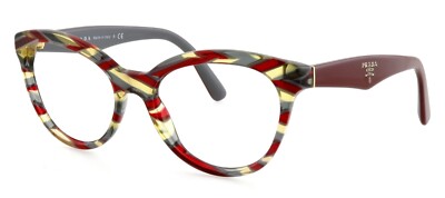 New PRADA VPR11R VAP-1O1 52mm Sheaves Red Gray Eyeglasses Frames Only Italy