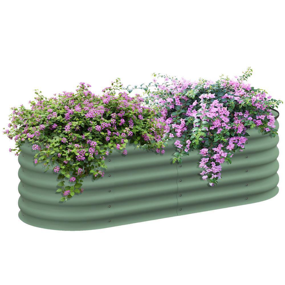 59 in. x 23.5 in. x 16.5 in., Galvanized Steel Raised Garden Bed Kit, Planter Bo