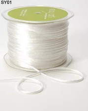  2mm Satin String - May Arts - SY01 - White - 5 Yards