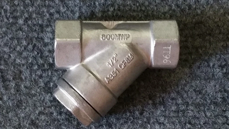 1/2" Inch Stainless Steel Wye Strainer Threaded NPT Titan Flow Control YS80T New - Image 2 of 3