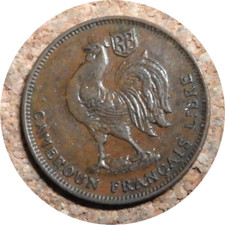 elf French Cameroon Cameroun Libre 50 Centimes 1943 SA Rooster World War II