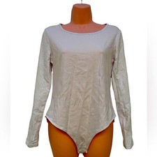 New women s pure white high stretch bodysuit