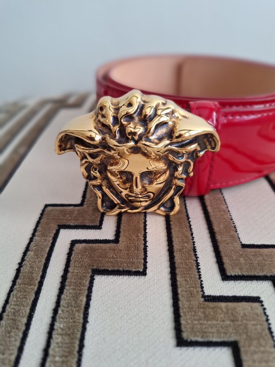 Versace Men's Leather Medusa Buckle Belt - Size 38in 95cm Versace Men's Leather Medusa Buckle Belt - Size 38in 95cm