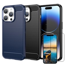 TPU Hülle für APPLE IPHONE 16 15 14 13 12 11 PRO MAX Carbon Fiber Skin Brushed