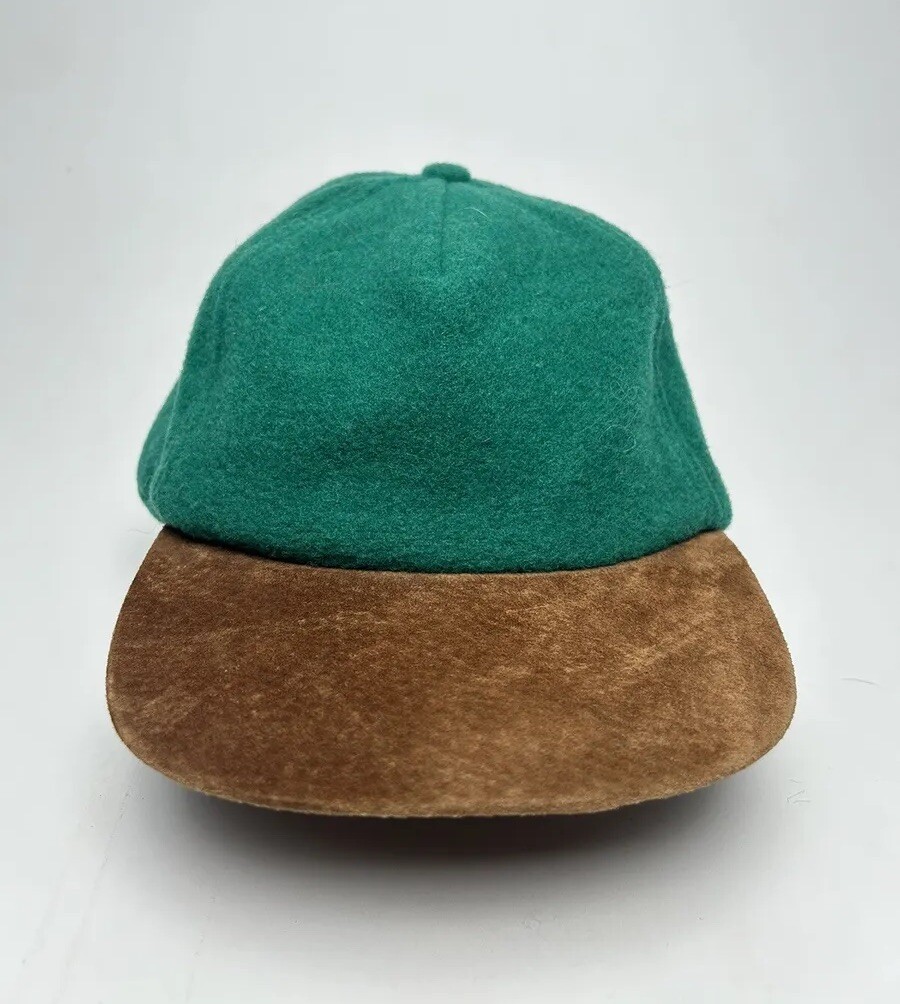Vintage Two-Tone Green Wide-Brim Hat Vintage Olive Green Hat With Wide Brim and Woven Band, 1960s  main image 3