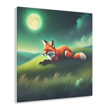 Fox Wildlife Wild Animal AI Generated Wall Art Kid Toddler Nursery Acrylic Print